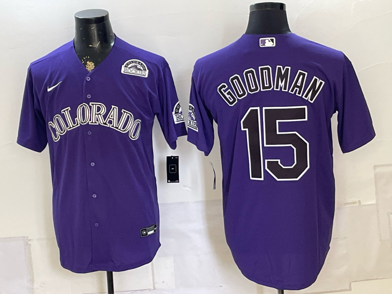Men Colorado Rockies #15 Goodman  purple MLB 2026 jersey 0727004->colorado rockies->MLB Jersey